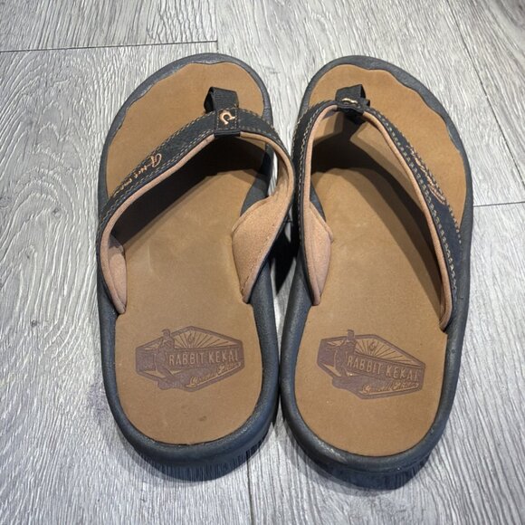 OluKai \'Ohana Brown Sandals Flip Flops Kids Size 13 Rabbit Kekai Foundation main image 4